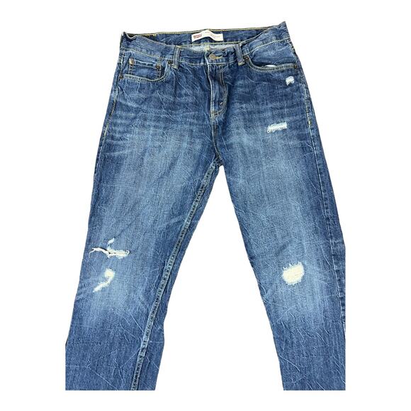 Levi's 502 Regular Taper Jeans Distressed Destroyed  Grunge Denim 30 x 30 - Picture 3 of 9